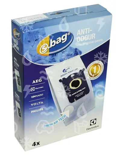 sáčky z mikrovlákna ELECTROLUX E203B, ANTI-ODOUR, (900168459), sada 4 ks